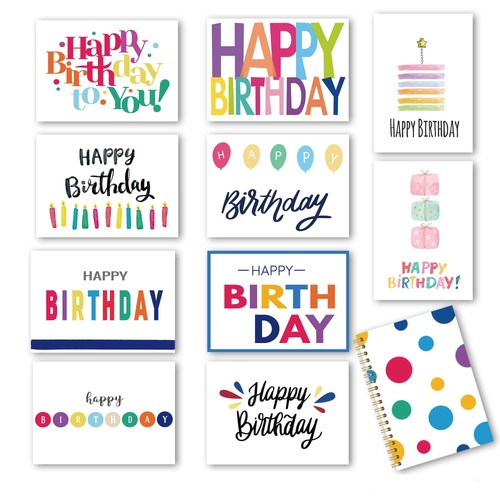 100 Birthday Cards, Happy Birthday Cards Bulk with Short Message Inside, 5x7 ... - 第 1/6 張圖片