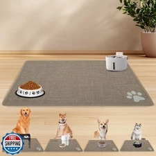 PUPTECK Dog Food Mat, Absorbent Pet Cat Feeding Mat for Food and Water Bowls,