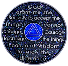AA 13-Year Shiny Fancy Glitter Recovery Medallion Alcoholics Anonymous Sober