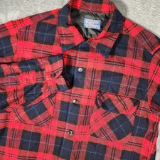 Vintage 1960s Pendleton Board Shirt Mens Medium Western 100% Wool Plaid USA Made