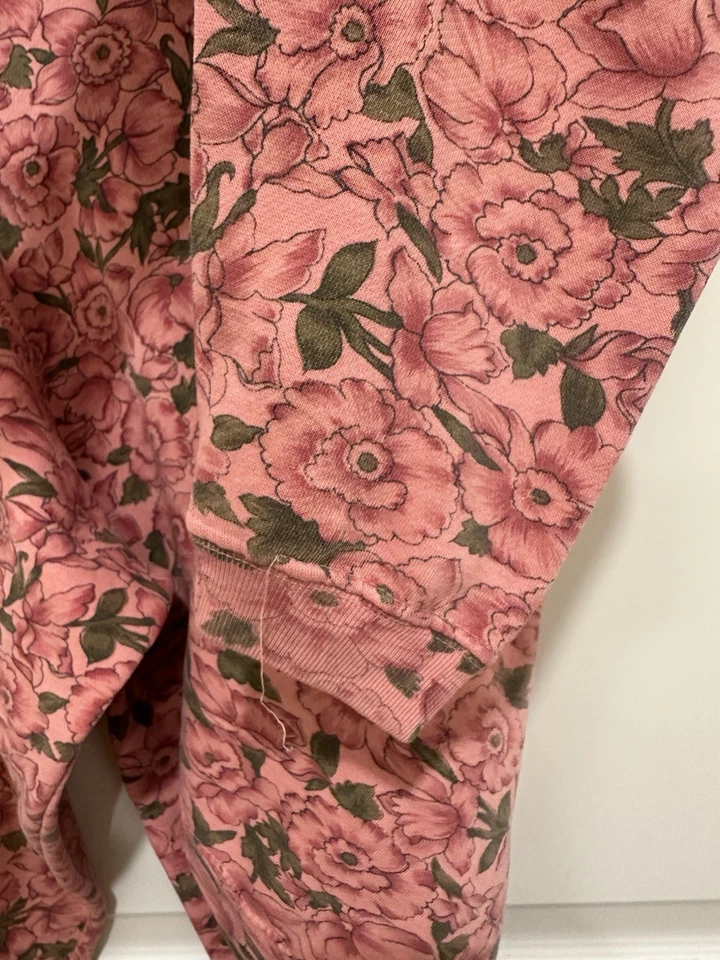 Sudadera Vintage Años 90 Flor AOP Mujer Memphis Jones 21x21 Recorta Cuadrada Suelta Med Foto 3 de 4