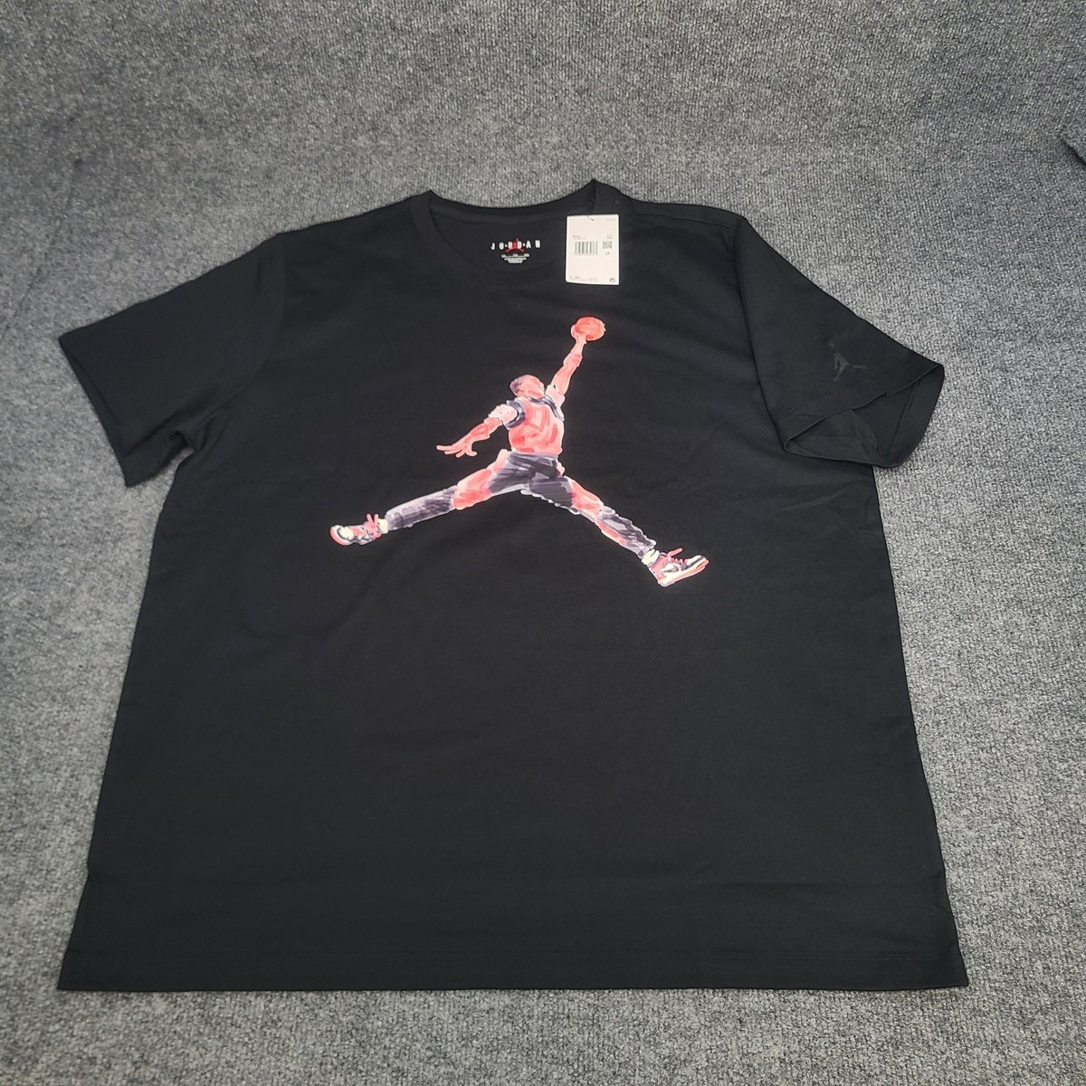 Jordan Shirt Mens 2XL Black Red Jumpman Watercolor Graphic Nike