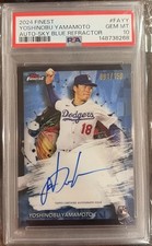 2024 Topps Finest -Finest Autographs Yoshinobu Yamamoto Sky Blue Refractor /150 