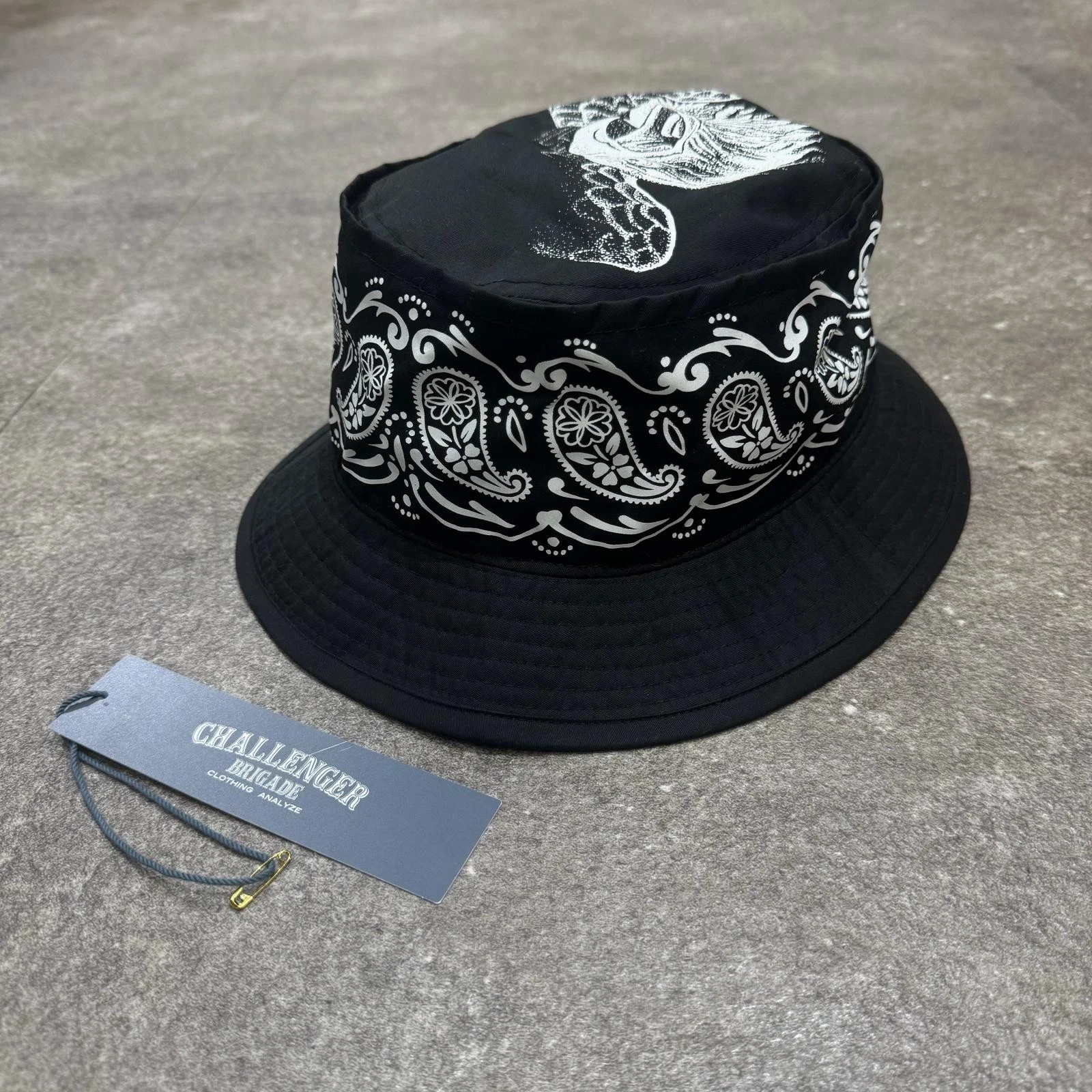 Unused CHALLENGER 25SS BANDANA HAT Bucket hat CLG-AC 025-024 black M （8938M）