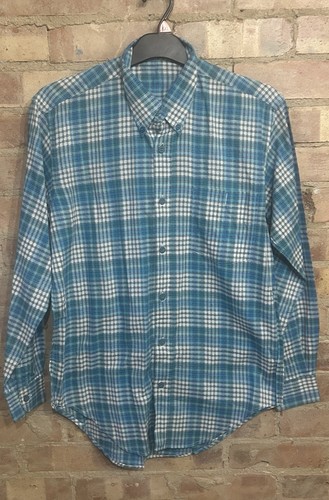 Missoni, Vintage Missoni Patterned Shirt Mens Size IT48 42” Aqua & White Made In Italy