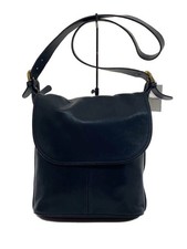 COACH 80s Old Shoulder Bag Leather Navy Vintage