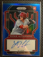 Lars Nootbaar Prizm Blue Auto 149/149 Rookie Baseball Card