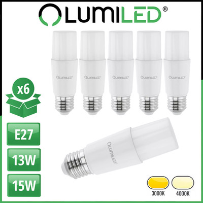 LUMILED 6x LED Leuchtmittel E27 T45 stick 13W 15W (100W) Warmweiß / Neutralweiß