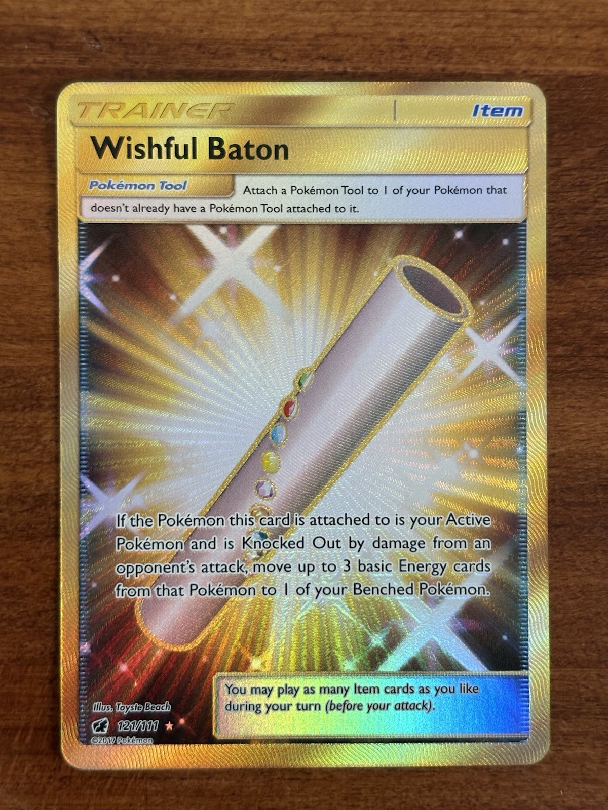 Wishful Baton (Secret) 121/111 Crimson Invasion Holo NM | Sun & Moon Pokemon