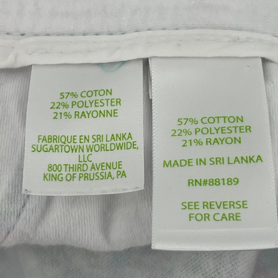 Shorts Lilly Pulitzer Feminino Tamanho 12 Estampa Floral Cintura Alta Azul Rosa Verde - Imagem 4 de 4