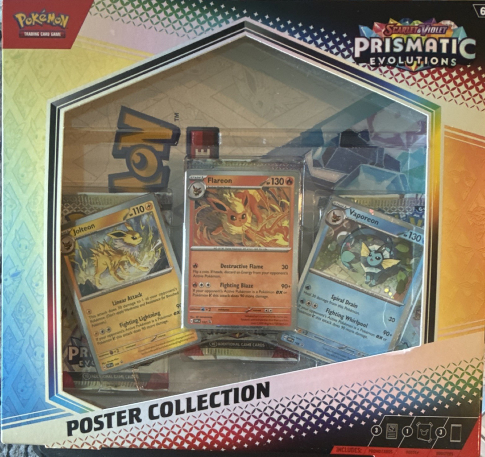 Pokemon TCG SV Prismatic Evolutions Poster Collection 3 Holo Promo Cards 2024