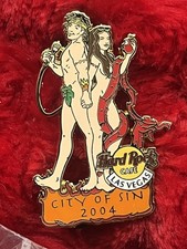 Hard Rock Cafe Pin Las Vegas Nude Woman Man Adam Eve Girl Sin City Naked  Hat