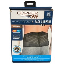 Copper Fit Hot Cold Rapid Relief Lumbar Back Support Wrap One Size