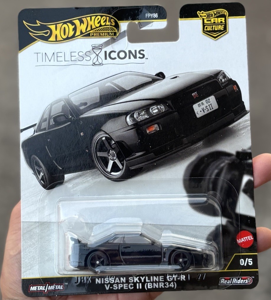 1 64 Hot Wheels Premium 2025 Timeless Icons - JBK94 CHASE 0/5 Nissan Skyline R34