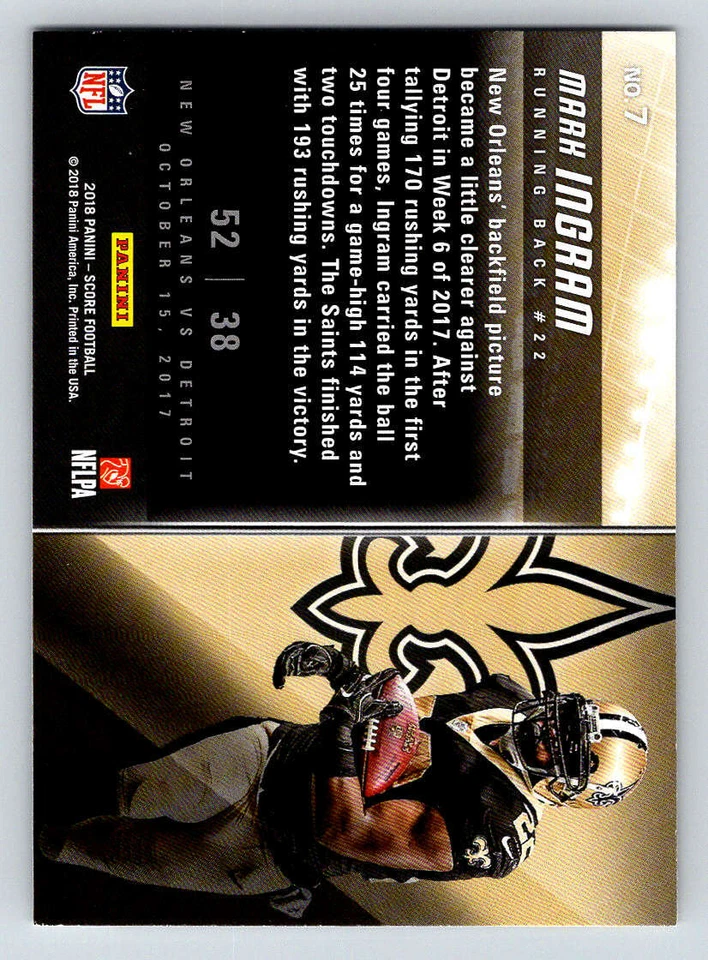 2018 Score Scoreboard #7 Mark Ingram (ref 200321) - Image 2 of 2