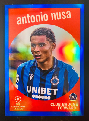 2022-23 Topps Chrome UCC 1959 Antonio Nusa Brugge Blue refractor rookie RC #/150