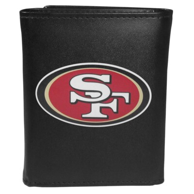 San Francisco 49ers Black Tri-Fold Wallet, NFL Trifold Largo Logo