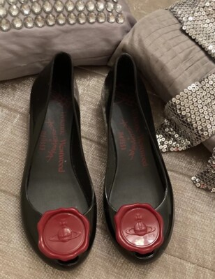 VIVIENNE WESTWOOD By MELISSA Wax Seal Shoes UK EU 37 Black Red