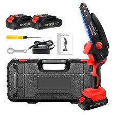 6-Inch Mini Chainsaw Cordless, Portable Electric Saw with 2 Batteries