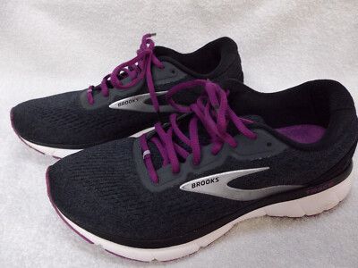Brooks Trace Black Purple Running Shoes 1203511B021 Medium B Mens 9 Womans 10.5