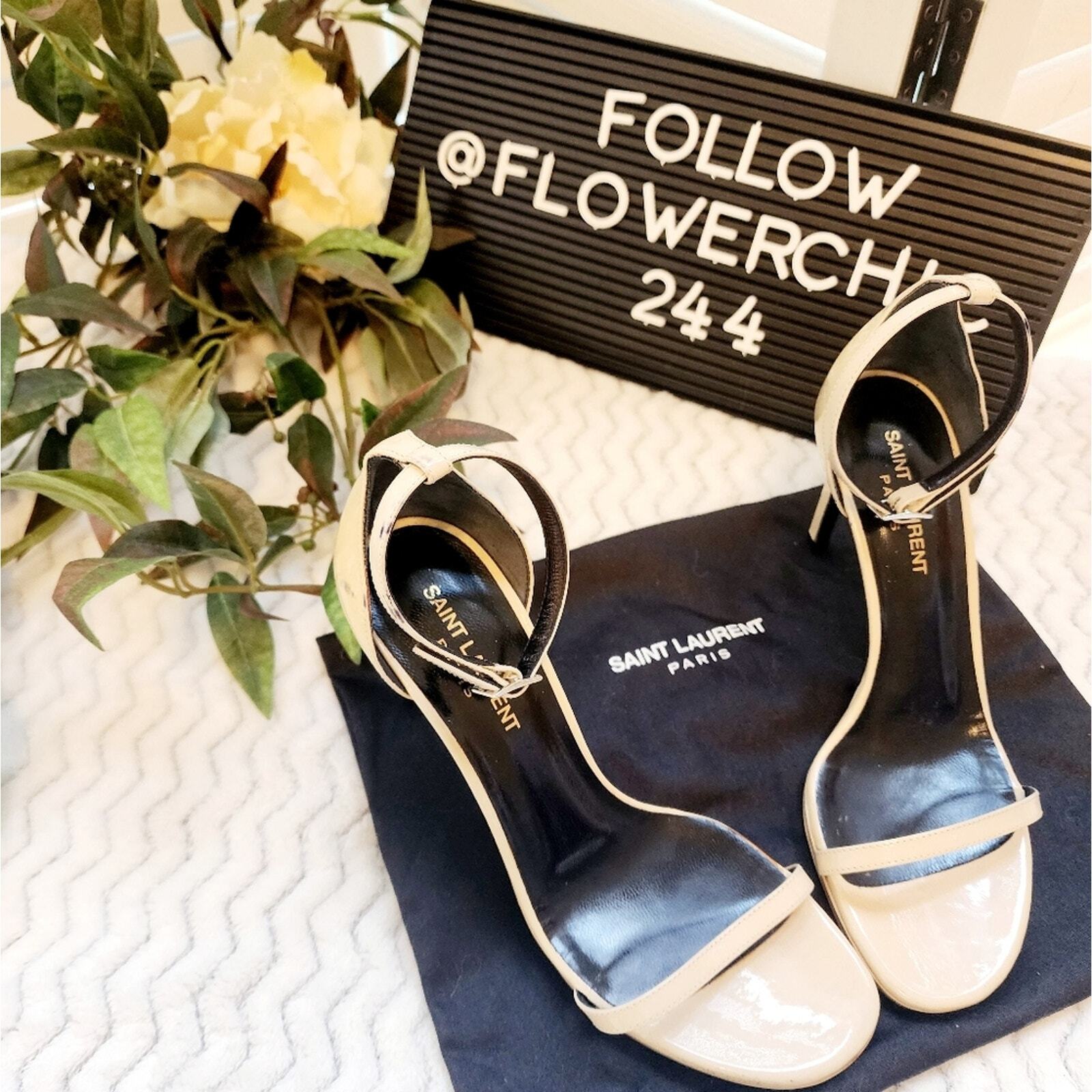 SAINT LAURENT TACCHI CON CINTURINO REGOLABILE TAGLIA 36 5 (US6 5)