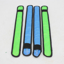 4PCS Reflective Set Blue Green Arm Bands Reflector Wrist/Leg Straps Snap On