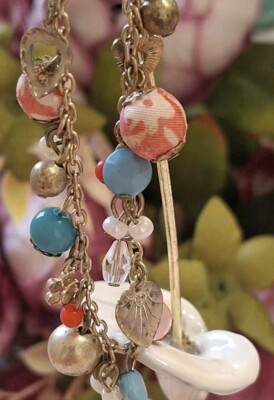 Accessorize 2 piece set of Bohemian multi Beaded pastel Necklace & bracelet