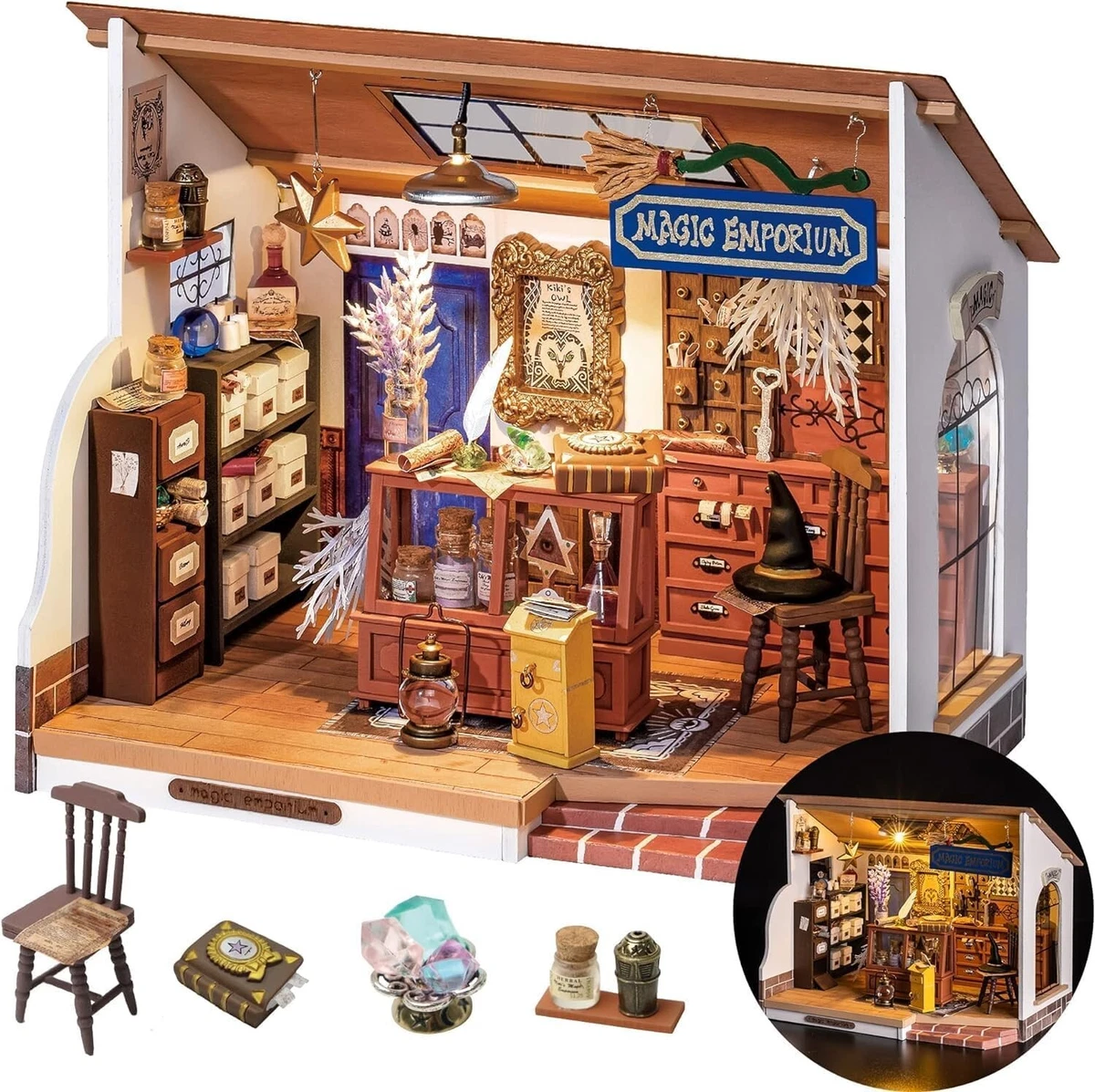 Produktbild von DIY Miniatur Puppenhaus Bausatz Mit Möbeln, Modellhaus Bausatz Im Maßstab 1:24, Holz Mini Haus Set   Ein Mädchenherz | DE