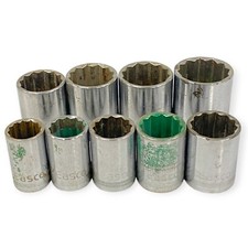 Easco 12 Drive 12 Point Sae Socket 58 In To 1-18 In 9 Pcs Set Made In Usa Easco 12 Drive 12 Point Sae Socket 58 In To 1-18 In 9 Pcs Set Made In Usa