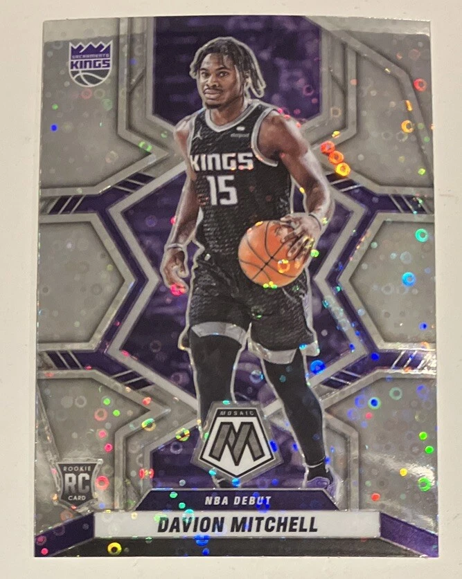 2021-22 Panini Mosaic RC Silver Disco Prizm #269 Davion Mitchell Kings