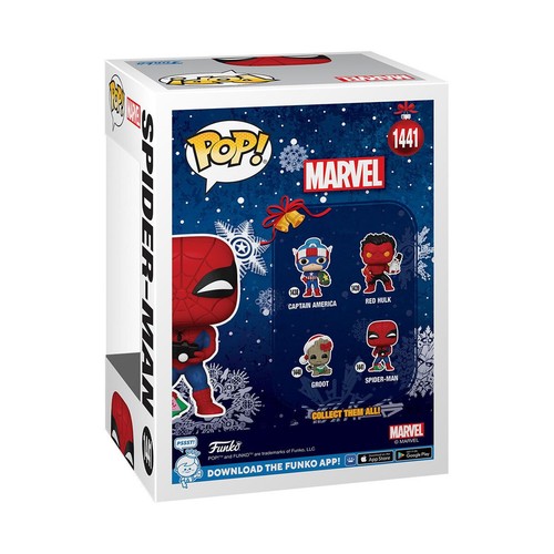 Marvel Holiday Spiderman with Open Gift Funko Pop! Vinyl Figure #1441 - Picture 3 of 3