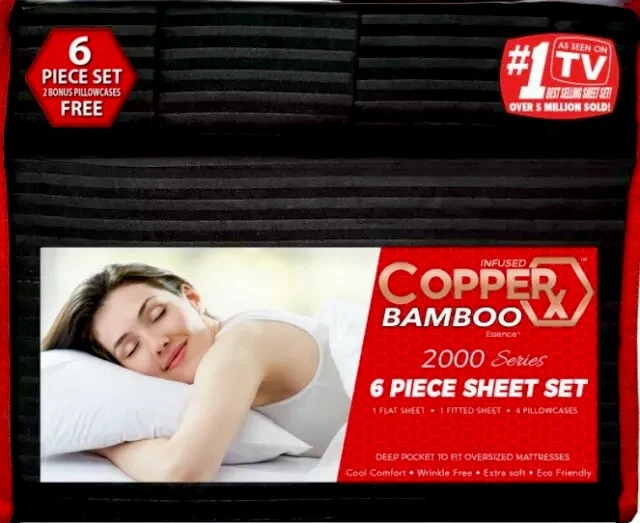 Juego de sábanas infusdidas CopperX Bamboo Essence serie 2000 QUEEN/KING 6 piezas Foto 2 de 4