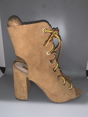 Faux Leather Forever 21 Lace Up Heels Faux Leather Forever 21