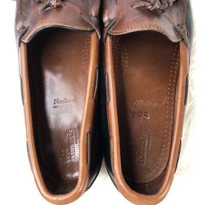 Allen Edmonds Nashua Men\'s Two-Tone Black and Brown Tassel Loafers Sz 10 Office Allen Edmonds Nashua Mens 10 D Black Brown Two Tone Tassel  main image 4