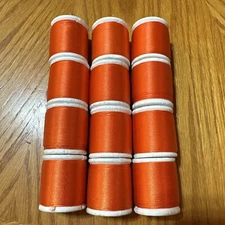 12 Spools Gudebrod Rod Building Thread 100 Yds Per Spool Size EE 221 Orange