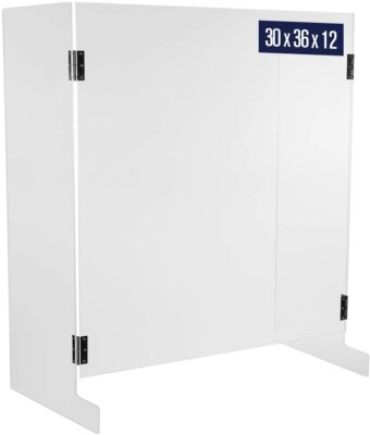 Sneeze Guard Shield for Counter - 30''W x 36''H x 12''D, U Shaped Cough and Sneeze