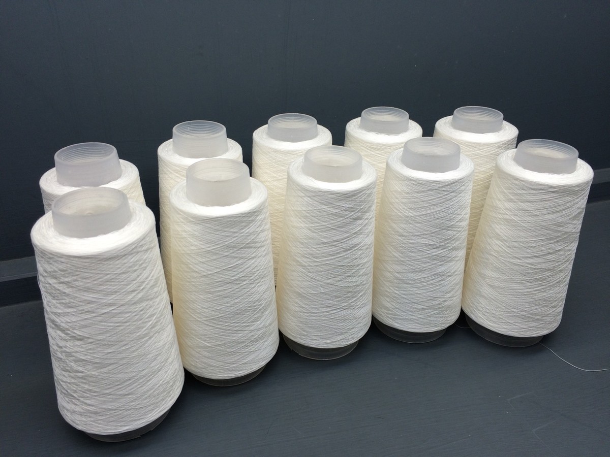 2 X 100G Cônes Fil Coton Très Fin 2/100 Merc - Blanc Écru - Imitation Soie - Pour Loisirs Créatifs