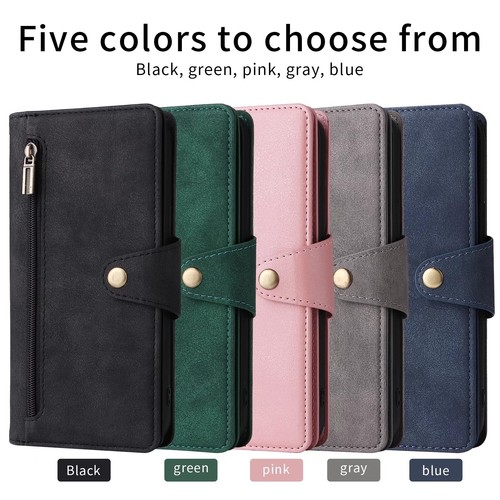 Zip Wallet Case Leather Card Flip Phone Cover For Google Pixel 10 9 8 Pro 8a 7a - Picture 6 of 17