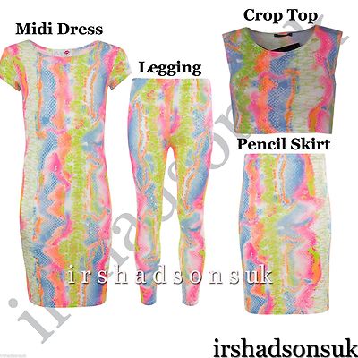 KIDS GIRLS NEW SEASON SNAKE PRINT LEGGING VEST MIDI DRESS T SHIRT TOP 2-13YEARS