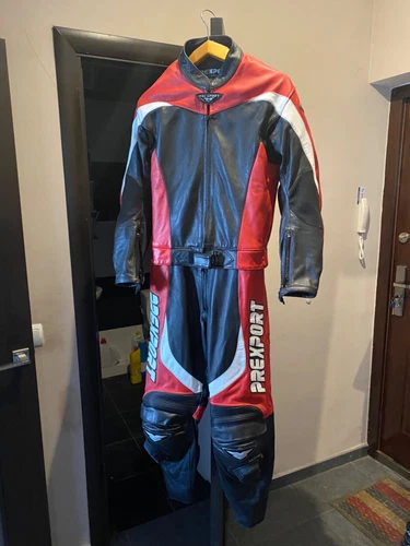 Prexport Over Suit Red Jacket and Pants 2  Piece Leather Motorcycle Motorbike