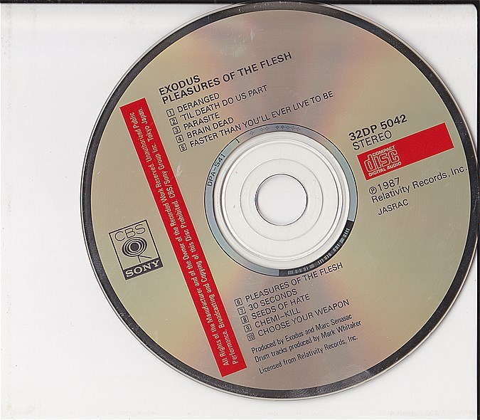 レア　EXODUS Pleasures of the Flesh Exodus Pleasures Of The Flesh Japan 1st CD 1988 32DP 5042 | eBay