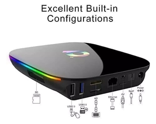 Android Smart TV Box Q Plus 12.0 WiFi 5G 8K QuadCore 8GB + 64GB Rom Full HD Ram - Foto 3 di 8