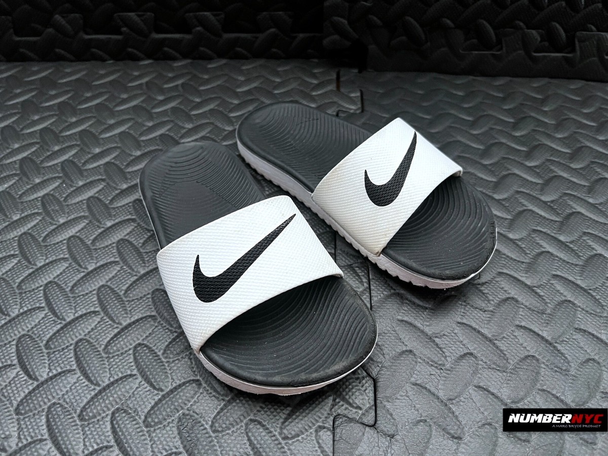nike men's kawa slides white
