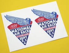 NATIONAL AIR RACES 1939 Retro Vintage style stickers decals 1 pair