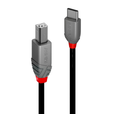 Lindy 36940 USB-Kabel 0,5m USB 2.0 USB C USB B Schwarz