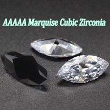100pcs 1.5x2-10x20mm Marquise Black White Loose cubic Zirconia 5A Synthetic Gems