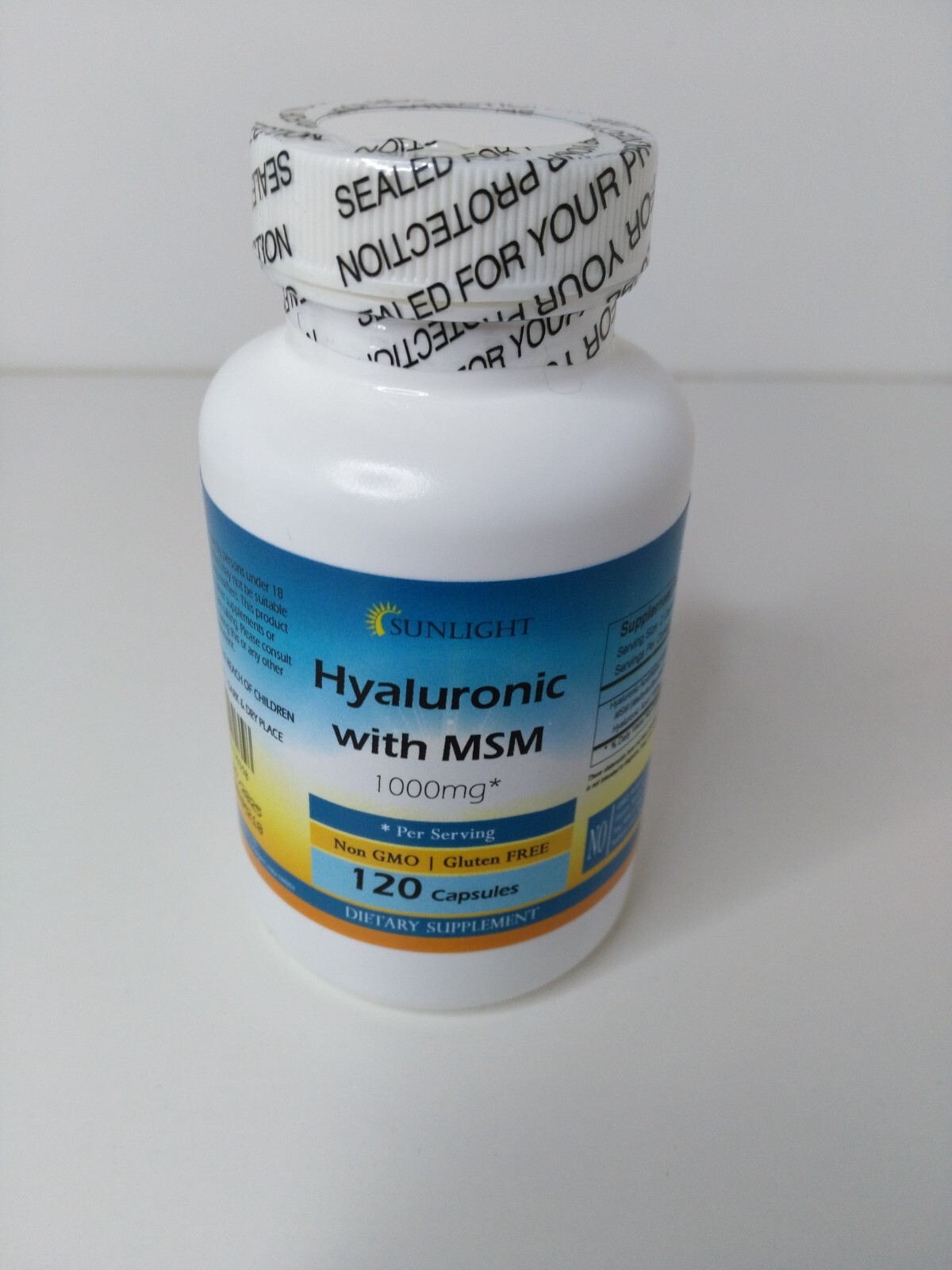 Hyaluronic Acid with MSM 1000 mg 120 Capsules Gluten Free & Non