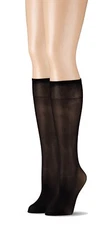 Women's Plus Size Queen Mild Compression Microfiber Knee High Stockings 2-Pack