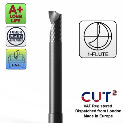 KLOT Solid Carbide Single Flute End Mill 1mm-12mm For Aluminum Sheet//Copper//Zinc