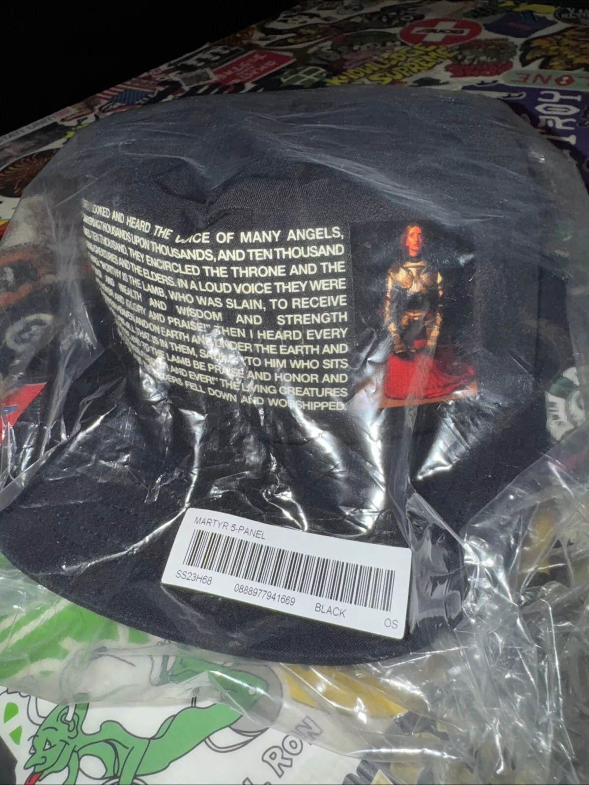 Chapeau noir suprême Jeanne d'Arc martyr 5 panneaux 